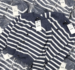 aua436- Áo len  kẻ nâu full tem nhà máy