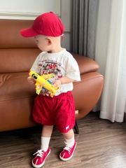 A391- Áp thun mẹ con in đỏ trắng chất mát