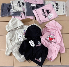 Bn174-Bộ gió thu đông bé gái LABUBU có mũ VNXK