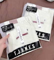 QUAN010-Quần JEANS SUÔNG màu be tag đỏ