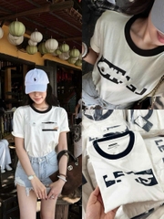 A580-Áo thun trắng chữ đen hàng hịn tem gáy xuất