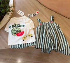 BT559- Bộ cotton/váy dưa hấu chất cotton mát