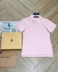 A579-Áo polo hồng thêu ngực