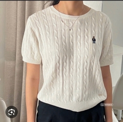 A479- Áo len dệt kim cộc tay cổ tròn thêu gấu hàng nhà máy đủ tem Nội dung 3