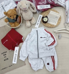 Bt761- Bọ Cham thêu viền sọc 3 màu chất nỉ haida khoá trước