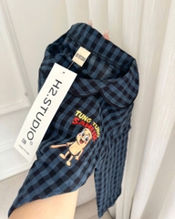 CB374-Combo 2 bộ pijama dài tay bé trai hoạ tiết caro