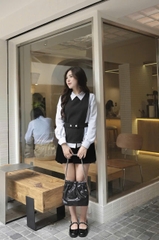 A149-Áo kiểu nữ kẻ sọc phối đai eo