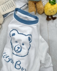 BT733- Combo 2 bộ nỉ bé trai phối màu xanh trắng