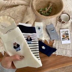 Tat03- Combo 10 đôi tất cao cổ gấu