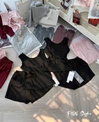 SET921- Set mặc nhà áo sát nách phối quần short 4 màu vải cotton mát