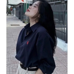 ☘️A373- SƠ MI THÊU TAG MÀU THAN DAI TAY FULL TEM