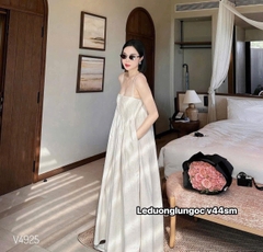 ☘️Dam161-  VÁY maxi lien  LI CÚC TRAI CHUN SAU 2 màu trắng- đỏ 🌷