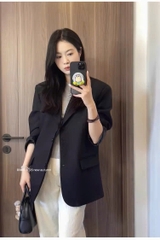 A770- Áo blazer đen xám đủ túi BNBb