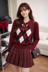 A463- Áo len kẻ trám 4 màu full tem dày dặn