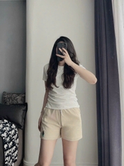 QUAN110-Set 3 quần kaki cộc cạp chun thêu gấu