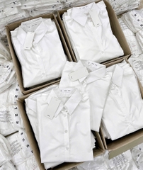 A276- Áo sơ mi trắng cổ đức dáng suông hàng nhà máy full tem