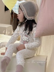 CB373-COmbo 3 bộ thun dài tay bé gái hồng