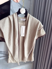 Set788- Set nâu kèm khăn chất cotton mịn mix quần bom đậm màu