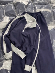 Set791- Set bộ nỉ haida màu than áo dây rút cổ cao- quần suông