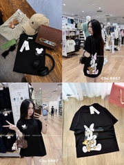 A595-Áo thun đen suông hình mickey mẫu mới
