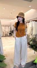 Set976-Set áo thun cam cotton phối quần đúi dài cạp chun