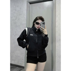 A126- Áo bomber nữ cổ cao 3 màu vải nỉ da cá