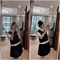 🌿SET499- Set VÁY CV DÚM XÒE 3 TẦNG mix áo dài tay