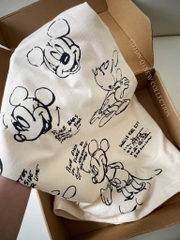 A511-Áo thun 3 MICKEY trắng in ngực in lưng