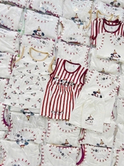 CB313- Combo 3 bộ cover Honey  cotton viền đỏ balo quần cộc