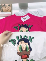 A244-Áo thun suông Vịt Donal 2 màu trắng hồng