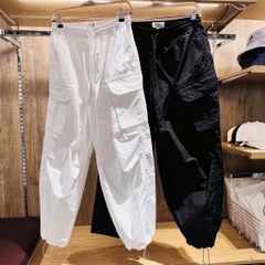 Quan071-QUẦN GIÓ TÚI HỘP BO ỐNG 2 màu đen trắng