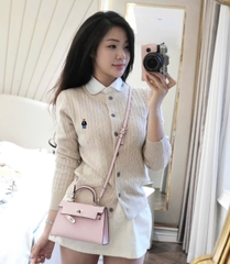 A407- Áo len thừng gấu màu be hàng nhà máy chuẩn