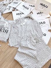 Set1057- Set áo thun kẻ ngang nâu phối quần cộc