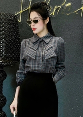 ☘️A161- ÁO SƠ MI GU KẺ NƠ 2 LỚP 2 MÀU☘️