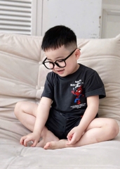 ✌🏻CB332- Combo 2 bộ cotton đỏ xám in siêu nhân dáng cộc