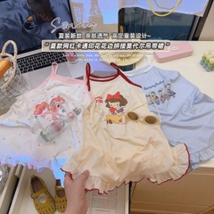 BT568- combo 3 váy dât bé gái chất cotton hoạ tiết in