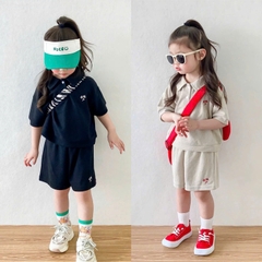 CB253-Comb 2 bộ polo tổ ong đen be thêu tag đỏ