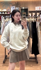 A400- Áo nỉ hoodie gấu hồng và be