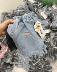 BT845-Combo 2quần jean cộc cạp chun thêu hình cho bé 9-26kg