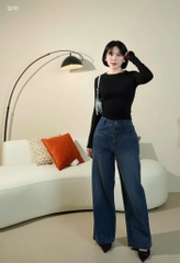 QUAN075-QUẦN JEANS ỐNG SUÔNG TÚI TRƯỚC HÀNG NHÀ MÁY