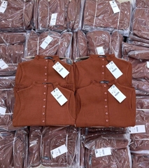 A428- Áo len cộc màu cam đất full tem nhà máy