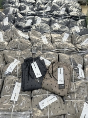 QUAN034-Quần sọc in nơ cạp chun dáng suông dài chuẩn 100cm