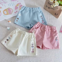 BT959- Combo 3 quần jean cộc thêu hình cho bé 9-25kg