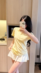 A617-Áo polo vàng thêu ngực hàng nhà máy đủ tem