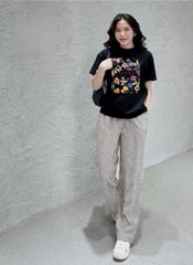 !   🌷 SET443-SET BỘ GU CHÌ – QUẦN KẺ SUÔNG CHUẨN SANG CHẢNH