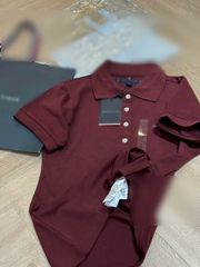 A635-Áo polo  đỏ mận thêu ngực hàng nhà máy đủ tem