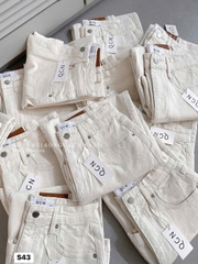 CV010- CHân váy jeans trắng gạo dáng dài 90cm nhà máy full tem