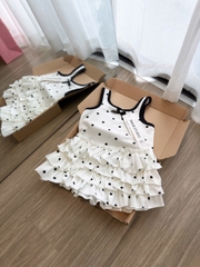 bT999- Combo 2 đâm viền bèo đen-trắng bé gái