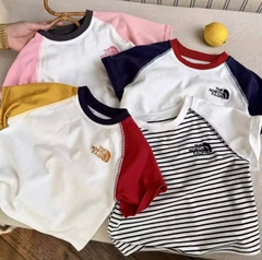 CB401-Combo 4 áo thun trẻ em TNF phối màu thêu ngực