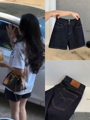 Quan098- Quần short jean xanh than We